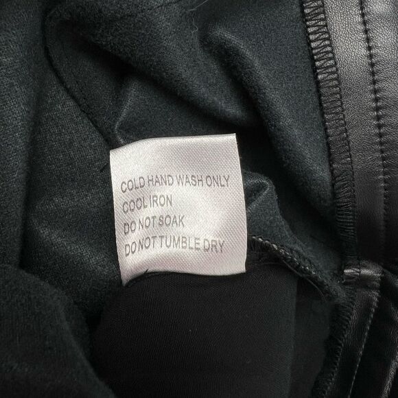 Princess Polly Love Club Black Pleated Faux Leather Pants High Rise Size 6 - Picture 10 of 11